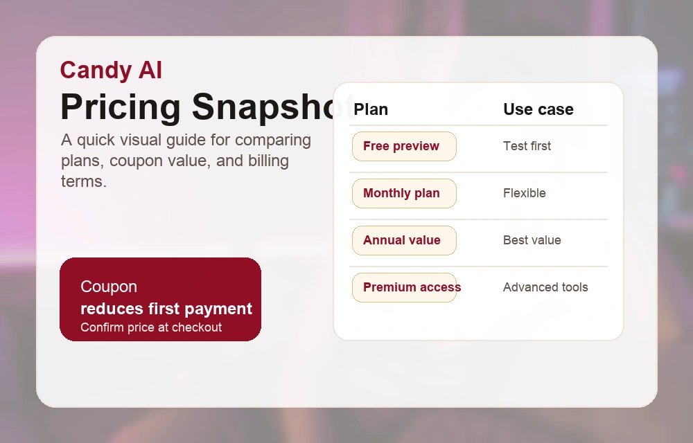 Candy AI pricing and coupon discount